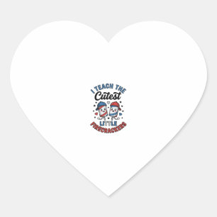 Sticker Cœur Professeur Mignon Firecracker Vintage Quatre Juill