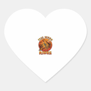 Sticker Cœur Promenades à balai gratuites Halloween Squelette C