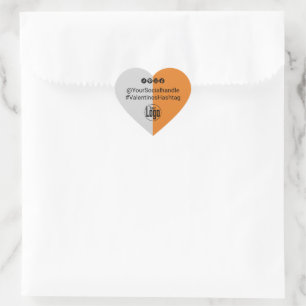 Sticker Cœur Promo Logo Connect & Follow Valentine's Hashtag