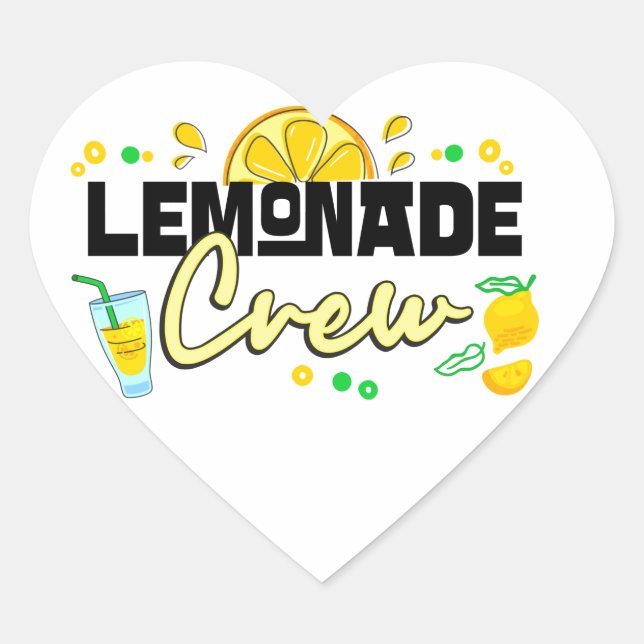 Sticker Cœur Propriétaires du stand de jus d'équipage Lemonade  (Devant)