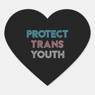 Sticker Cœur Protéger les jeunes transgenres LGBT Pride