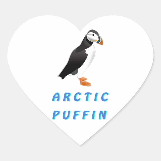 Sticker Cœur Puffin arctique (Devant)