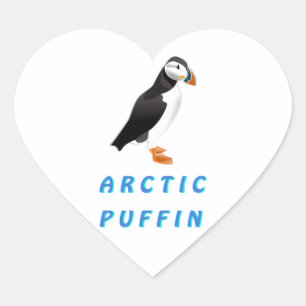 Sticker Cœur Puffin arctique