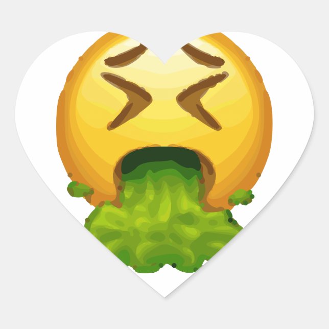 Sticker Cœur puking émoji (Devant)
