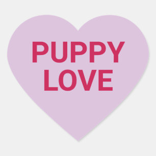 Sticker Cœur Puppy love fun mignon conversation de la Saint Val