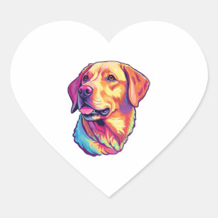 Sticker Cœur Quel adorable Labrador Retriever !