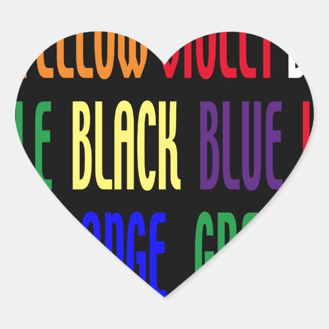 Sticker Cœur Quelle est ma couleur ? (Devant)