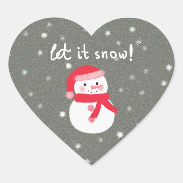 Sticker Cœur Qu'il neige (Devant)