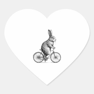 Sticker Cœur Rabbit Sur Un Vélo Bunny Vélo Vélos Hommes W
