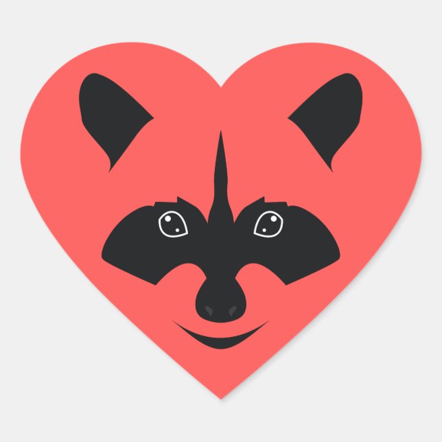 Sticker Cœur Raccoon (Devant)