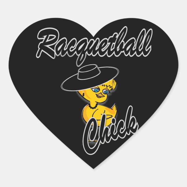 Sticker Cœur Racquetball Chick #4 (Devant)