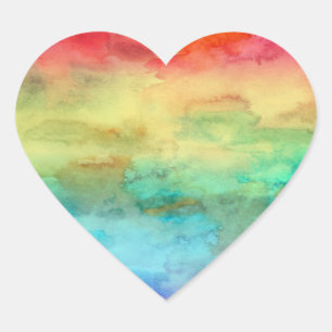 Sticker Cœur Rainbow Heart Love Brillant