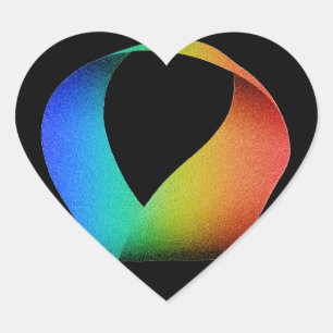 Sticker Cœur Rainbow Mobius Strip