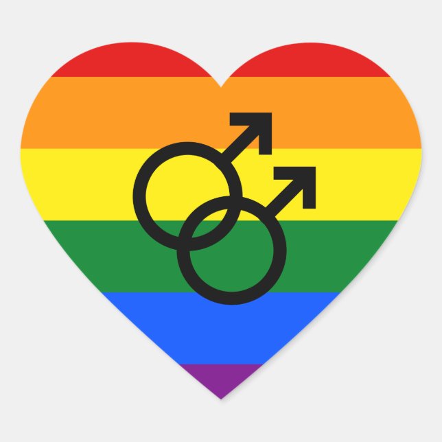 Sticker Coeur Rainbow Pride (Devant)