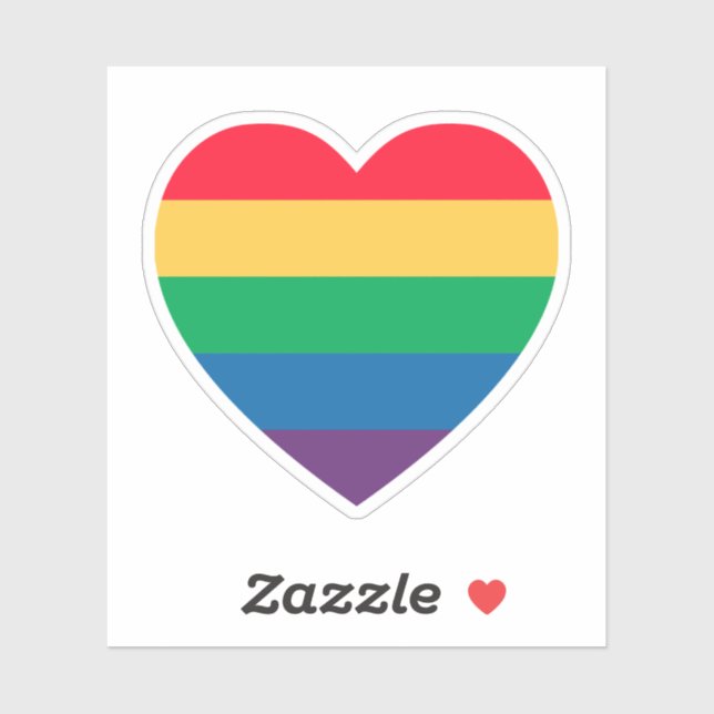 Sticker Coeur Rainbow Pride (Feuille)