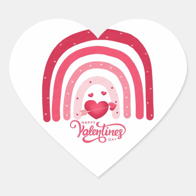 Sticker Cœur Rainbow Valentine (Devant)