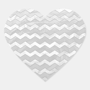 Sticker Cœur Rainy Sky Grey Chevron Motif