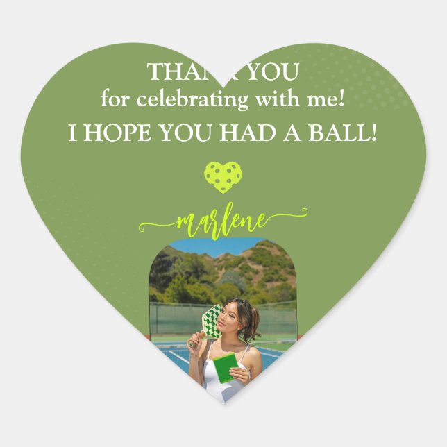 Sticker Cœur Raquette de Pickleball Prépa Photo Dink Fête d'Ann (Devant)