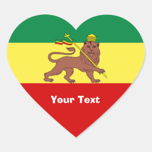 Sticker Cœur Rasta Reggae Lion de Juda