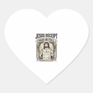 Sticker Cœur Reçu de Jésus payé en totalité Reçu de Jésus payé