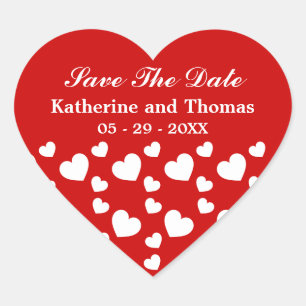 Sticker Cœur Red and White Hearts Sauvez la date