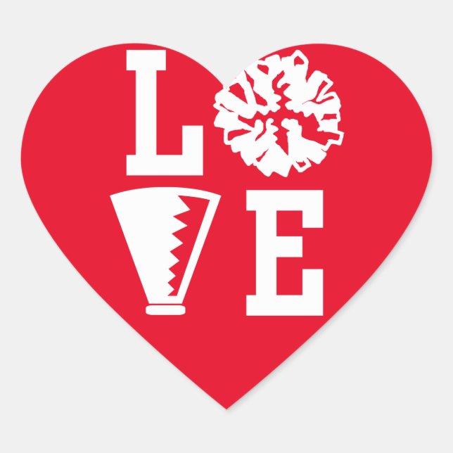 Sticker Cœur Red Cheerleaders Love Heart (Devant)