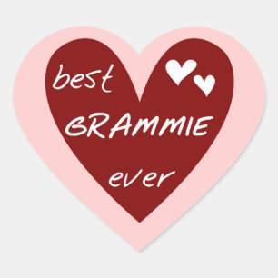 Sticker Cœur Red Heart Best Grammie Ever T-shirts et cadeaux