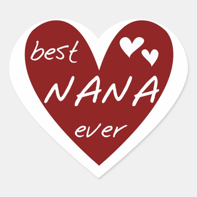 Sticker Cœur Red Heart Best Nana Ever T-shirts et cadeaux (Devant)