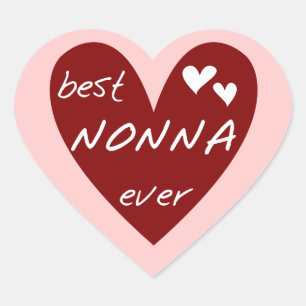 Sticker Cœur Red Heart Best Nonna Jamais T-shirts cadeaux