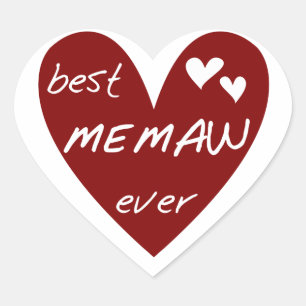 Sticker Cœur Red Heart Meilleur Mémo T-shirts et cadeaux Ever