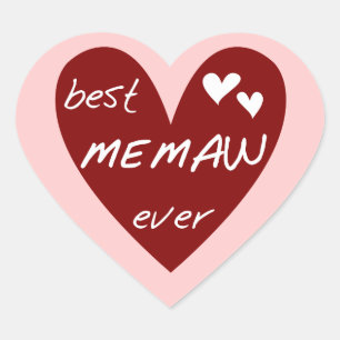 Sticker Cœur Red Heart Meilleur Mémo T-shirts et cadeaux Ever