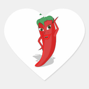 Sticker Cœur Red Hot Pepper Diva