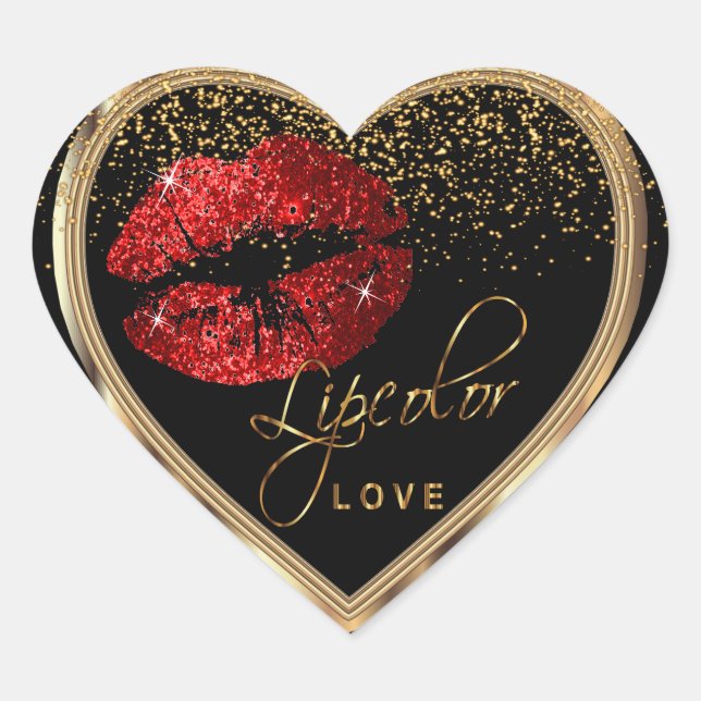 Sticker Cœur Red Parties scintillant Lipcolor Love (Devant)