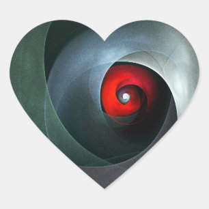 Sticker Cœur Red Swirl Artistique moderne Art Abstrait Motif #1