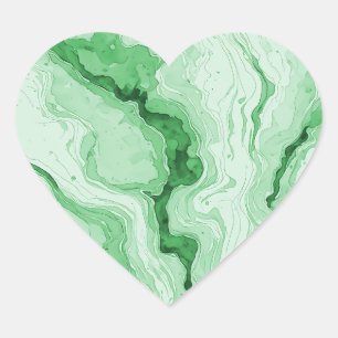 Sticker Cœur Regard de l'agate verte de la forêt de Druzy