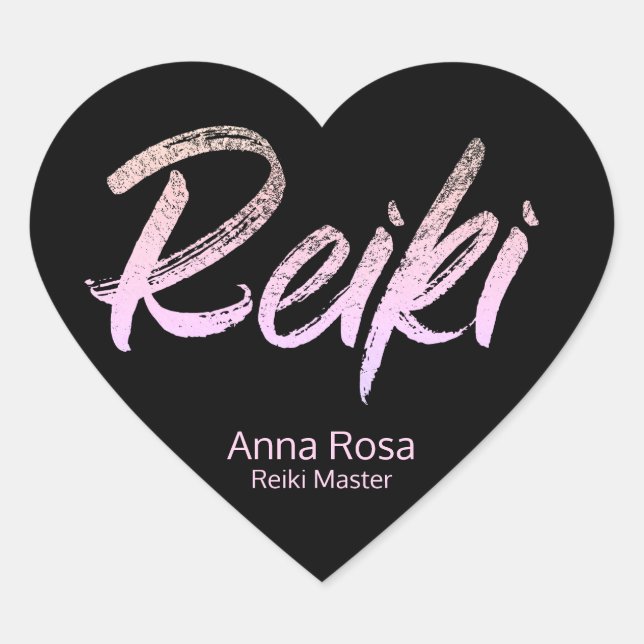 Sticker Cœur *~* Reiki Iridescente Coeur rose (Devant)