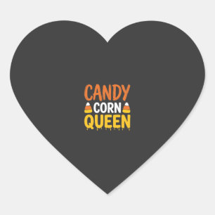 Sticker Cœur Reine Candy Corn Graphique Halloween_1