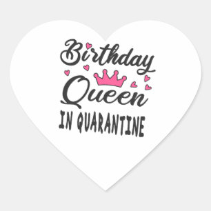 Sticker Cœur Reine d'anniversaire en quarantaine