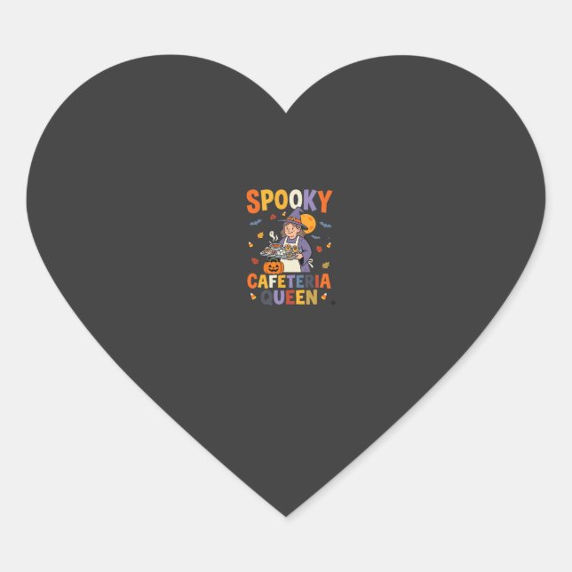 Sticker Cœur Reine de la cantine d'Halloween (Devant)