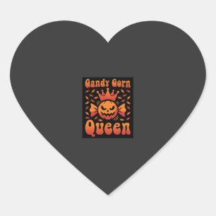 Sticker Cœur Reine de maïs de bonbons d'Halloween Design vector