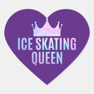 Sticker Cœur Reine du patinage sur glace - Amateurs de patinage