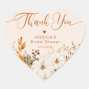 Sticker Cœur Remerciment pour une baby shower de mariage tomber