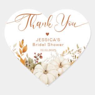 Sticker Cœur Remerciment pour une baby shower Tombez amoureux