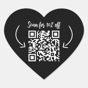 Sticker Cœur Répéter le code QR du marketing de fidélité client