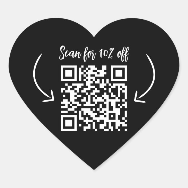 Sticker Cœur Répéter le code QR du marketing de fidélité client (Devant)