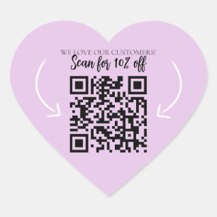Sticker Cœur Répéter le marketing de fidélité client QR code po