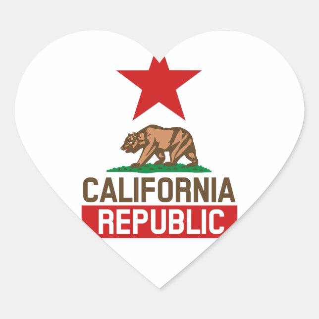 Sticker Cœur République de Californie (Devant)