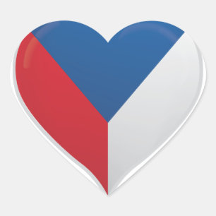 Sticker Cœur République tchèque amour drapeau orgueil autocolla
