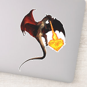 Sticker Coeur respiratoire du dragon rouge