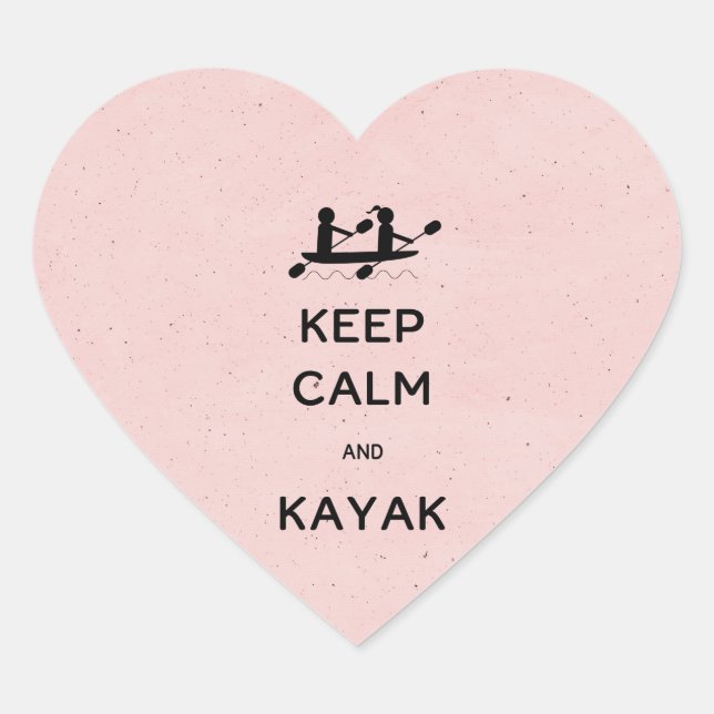Sticker Cœur Restez calme et Kayak avec moi (Devant)